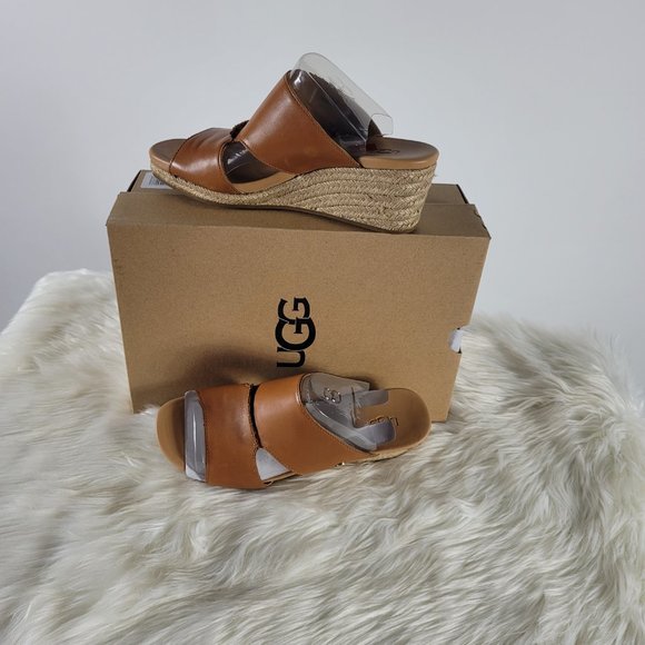 ❌SOLD❌UGG UGG® Eirene Leather Espadrille Wedge Sandals - Picture 4 of 4